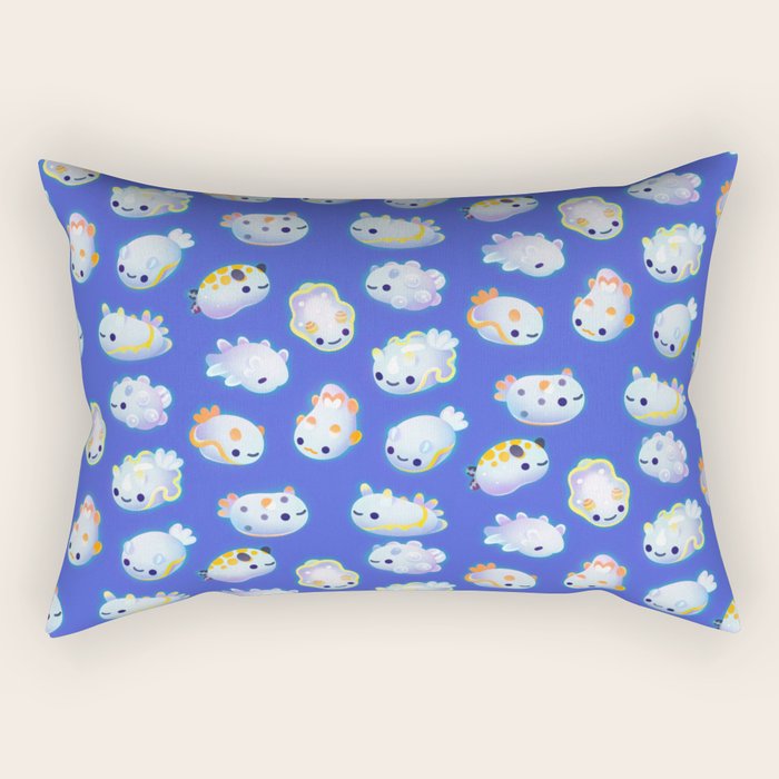 White sea slug Rectangular Pillow Gallery Image 1