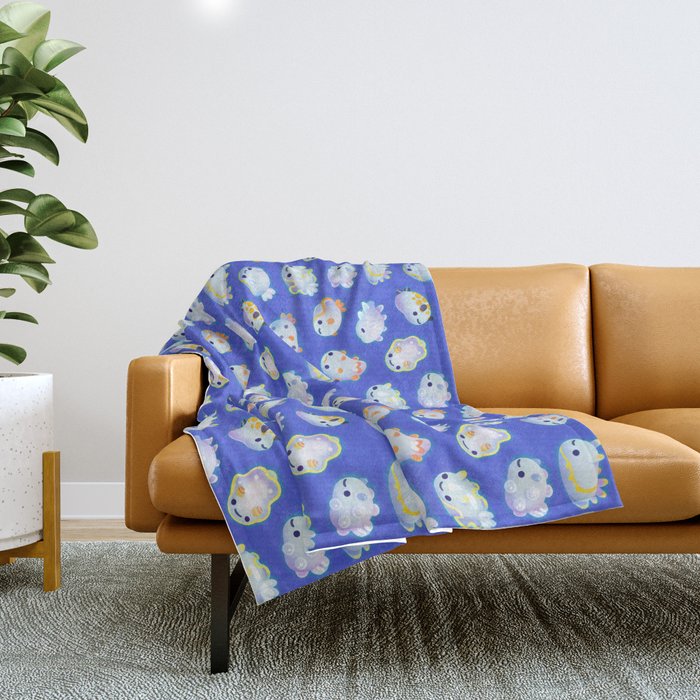 White sea slug Throw Blanket Gallery Image 1