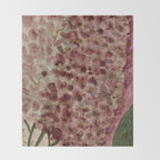 Garden Lilac Flower Painting in Purple & Peach Throw Blanket Gallery Image 2