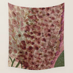 Garden Lilac Flower Painting in Purple & Peach Wall Tapestry Gallery Image 4