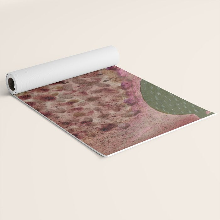 Garden Lilac Flower Painting in Purple & Peach Yoga Mat Gallery Image 2