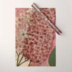 Garden Lilac Flower Painting in Purple & Peach Wrapping Paper Gallery Image 1