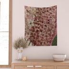 Garden Lilac Flower Painting in Purple & Peach Wall Tapestry Gallery Image 2