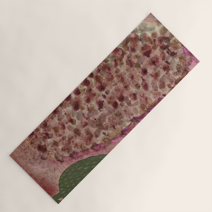 Garden Lilac Flower Painting in Purple & Peach Yoga Mat Gallery Image 1