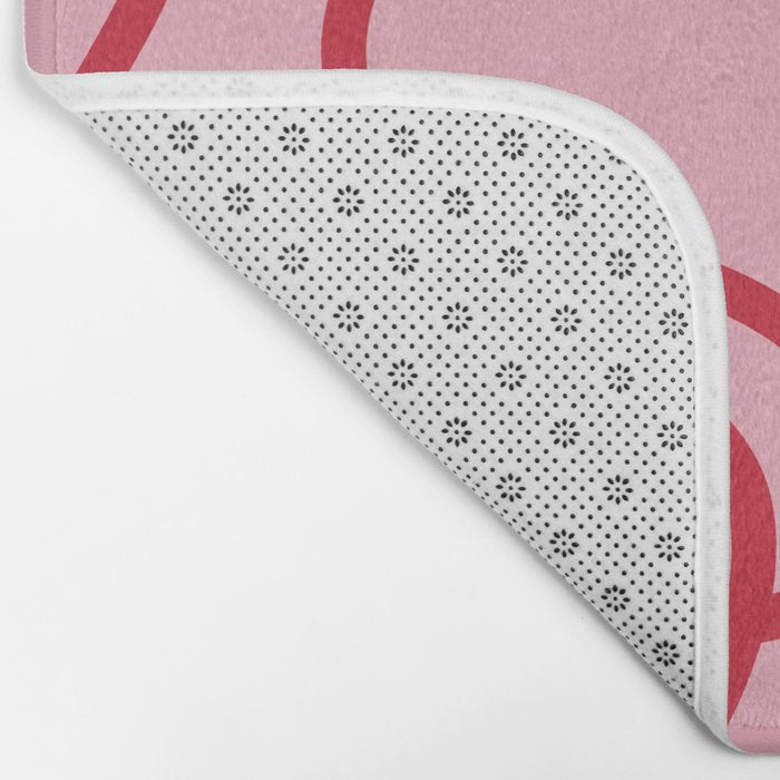 Abstract Lines pink and red Bath Mat Gallery Image 2