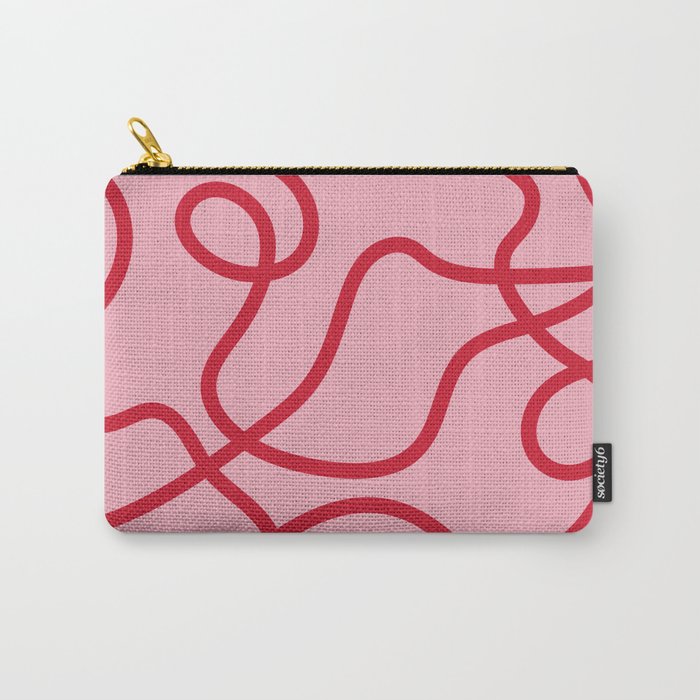 Abstract Lines pink and red Carry All Pouch Gallery Image 1