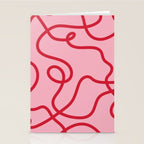 Abstract Lines pink and red Stationery Card Gallery Image 2