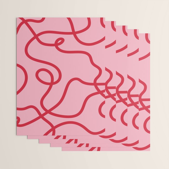 Abstract Lines pink and red Wrapping Paper Gallery Image 3
