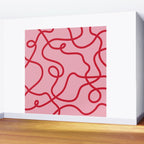 Abstract Lines pink and red Wall Mural Gallery Image 2