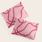 Abstract Lines pink and red Pillow Sham Gallery Image 3