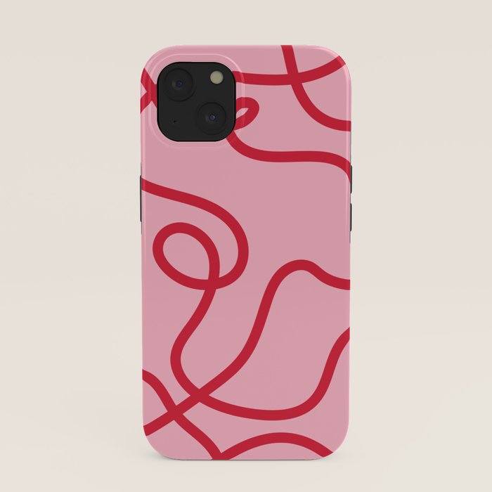 Abstract Lines pink and red iPhone Case Gallery Image 37
