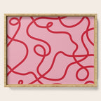 Abstract Lines pink and red Serving Tray Gallery Image 1