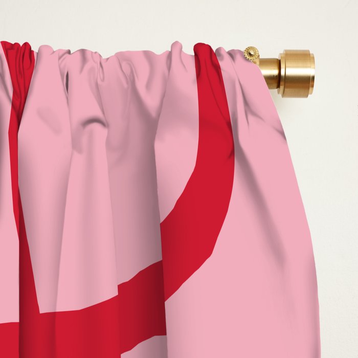 Abstract Lines pink and red Window Curtain Gallery Image 2