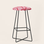 Abstract Lines pink and red Stool Gallery Image 1