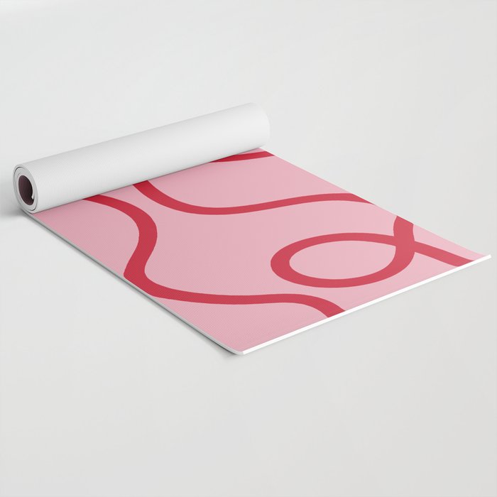 Abstract Lines pink and red Yoga Mat Gallery Image 2