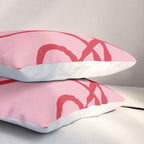 Abstract Lines pink and red Pillow Sham Gallery Image 3