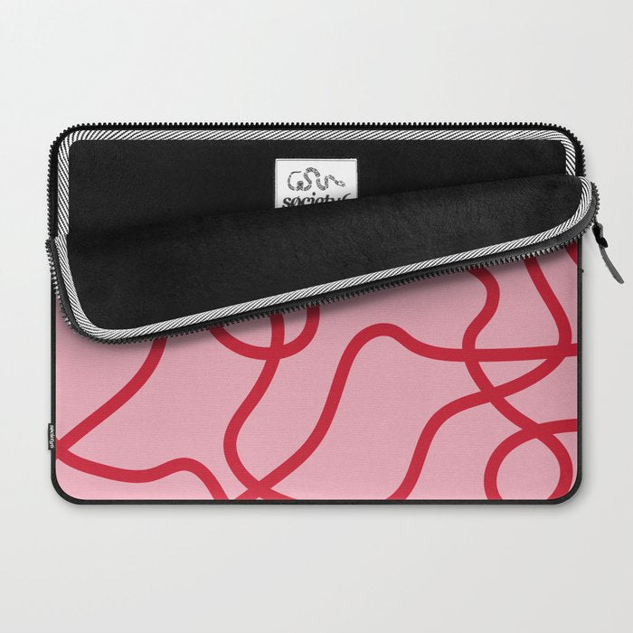 Abstract Lines pink and red Laptop Sleeve Gallery Image 2