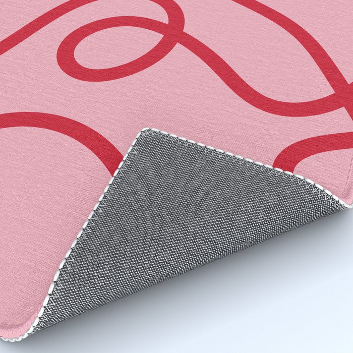 Abstract Lines pink and red Rug Gallery Image 4