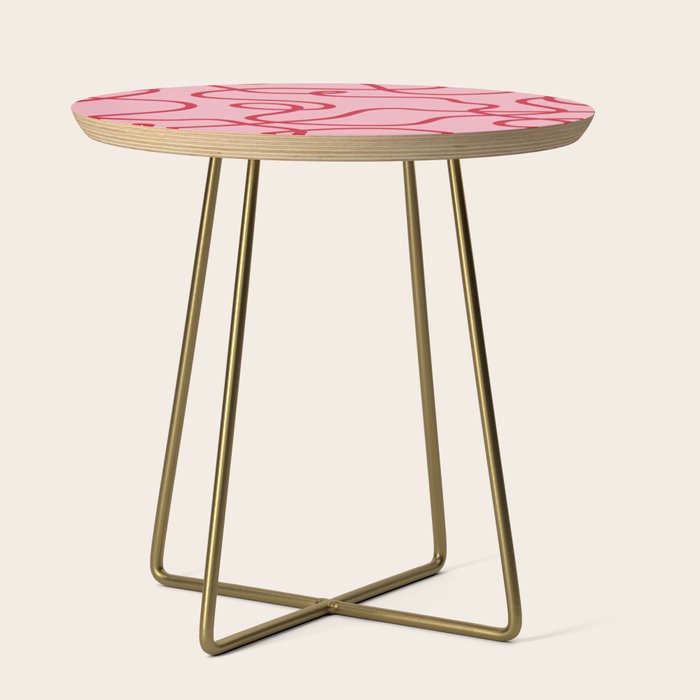 Abstract Lines pink and red Side Table Gallery Image 1