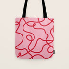 Abstract Lines pink and red Tote Bag Gallery Image 1