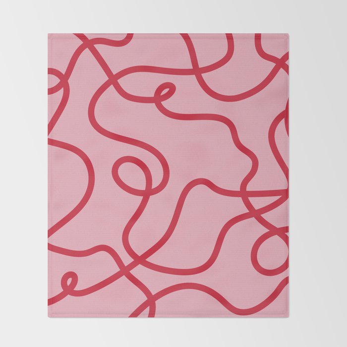 Abstract Lines pink and red Throw Blanket Gallery Image 2