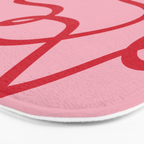 Abstract Lines pink and red Bath Mat Gallery Image 3