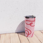 Abstract Lines pink and red Travel Mug Gallery Image 4