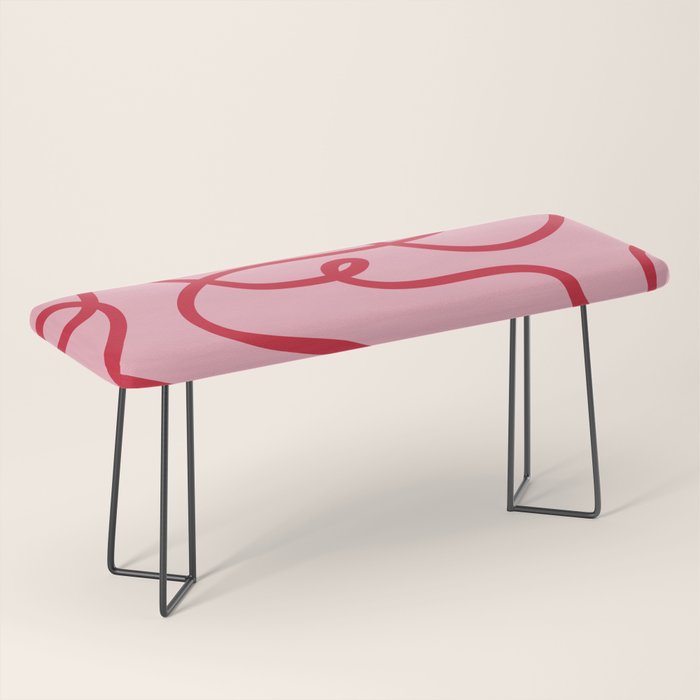 Abstract Lines pink and red Bench Gallery Image 1