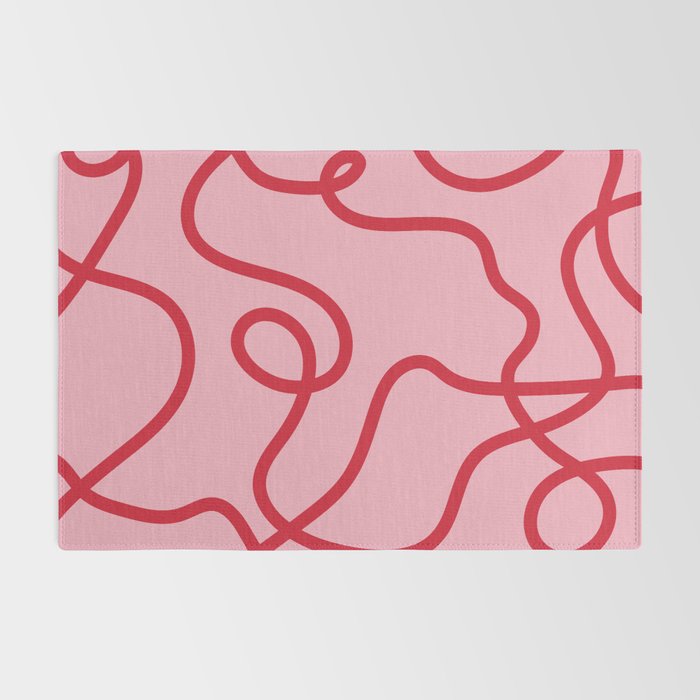 Abstract Lines pink and red Rug Gallery Image 2