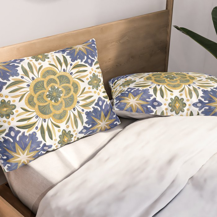 Tile floral nature Modern BY Pillow Sham Gallery Image 2