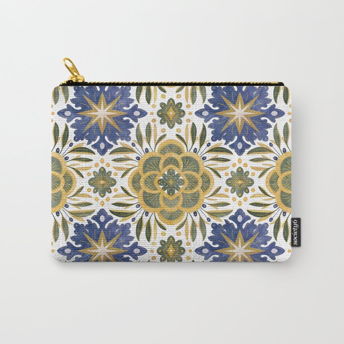 Tile floral nature Modern BY Carry All Pouch Gallery Image 1