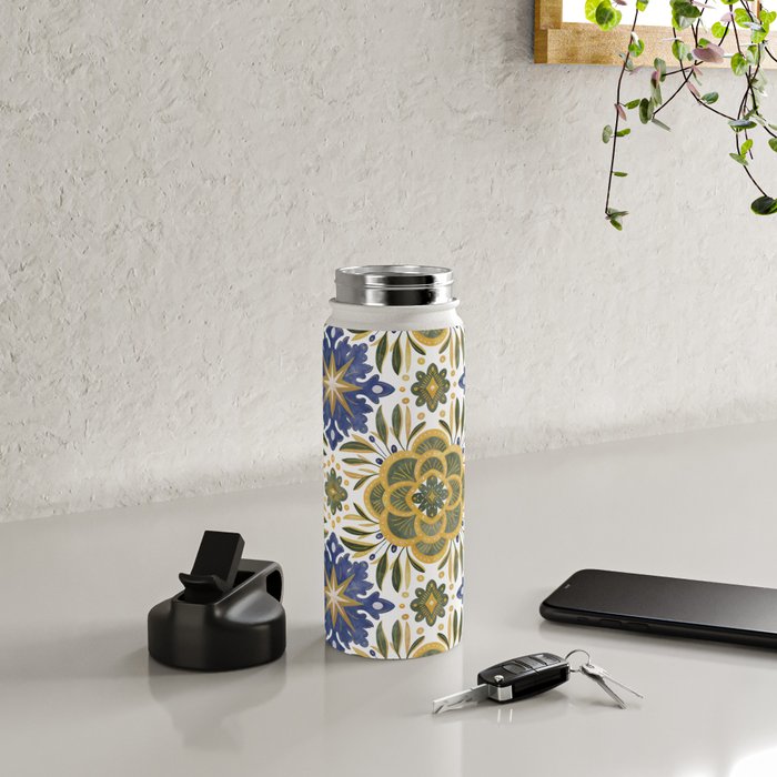 Tile floral nature Modern BY Water Bottle Gallery Image 4