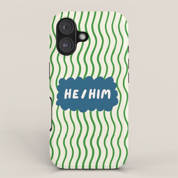 He/Him - pronoun badge  iPhone Case Gallery Image 1