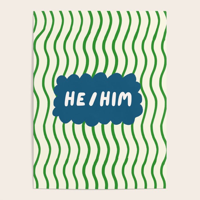 He/Him - pronoun badge  Poster Gallery Image 4