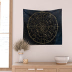 Golden Star Map Wall Tapestry Gallery Image 2