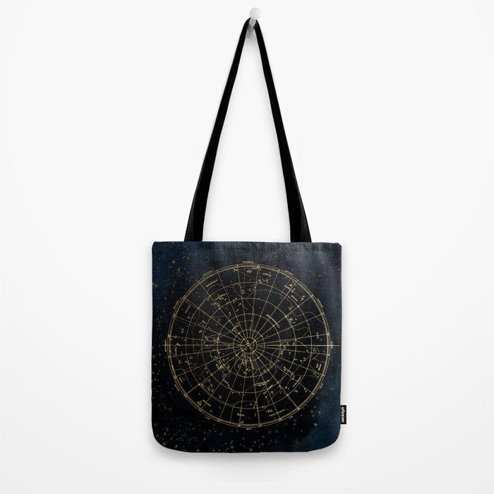 Golden Star Map Tote Bag Gallery Image 2