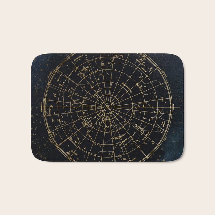 Golden Star Map Bath Mat Gallery Image 1