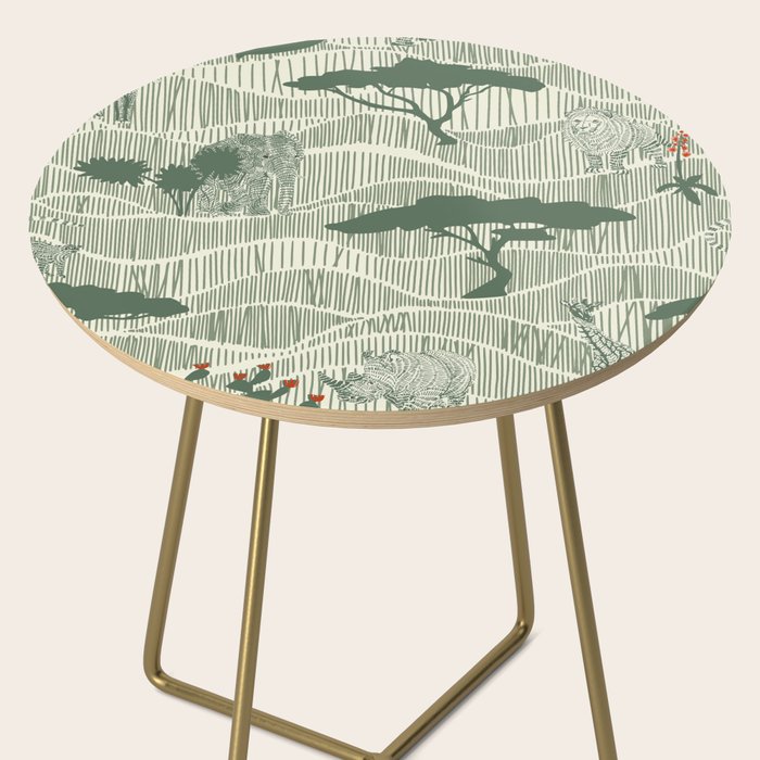 Wildlife Safari Savannah green Side Table Gallery Image 2