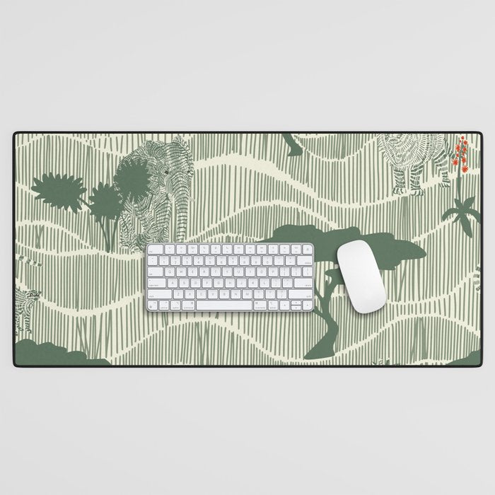 Wildlife Safari Savannah green Desk Mat Gallery Image 1