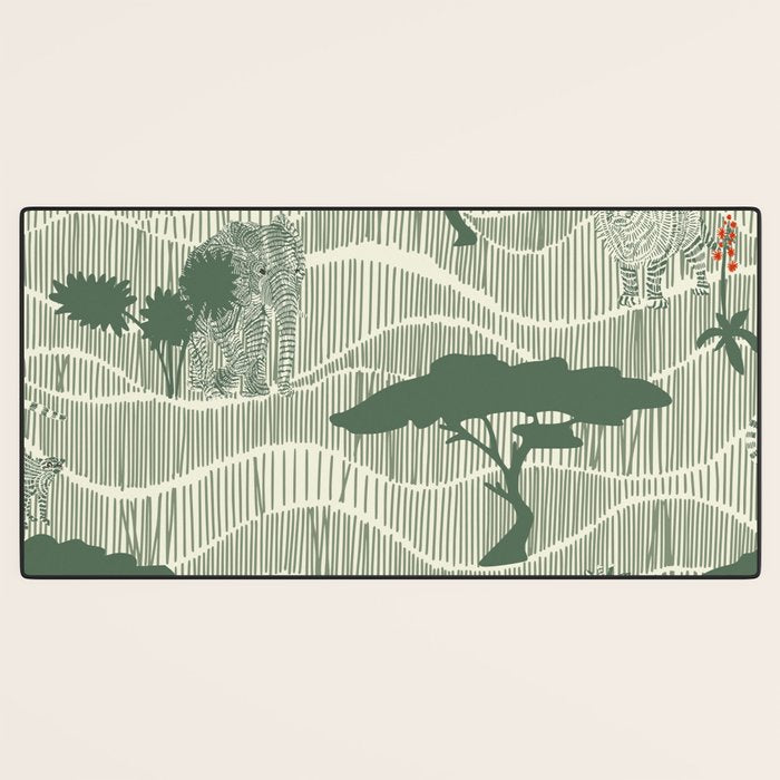 Wildlife Safari Savannah green Desk Mat Gallery Image 3