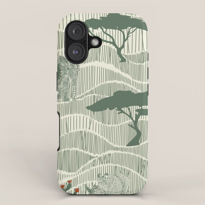 Wildlife Safari Savannah green iPhone Case Gallery Image 1