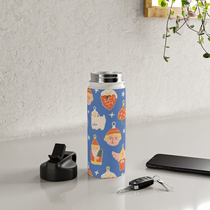 Christmas baubles Water Bottle Gallery Image 4