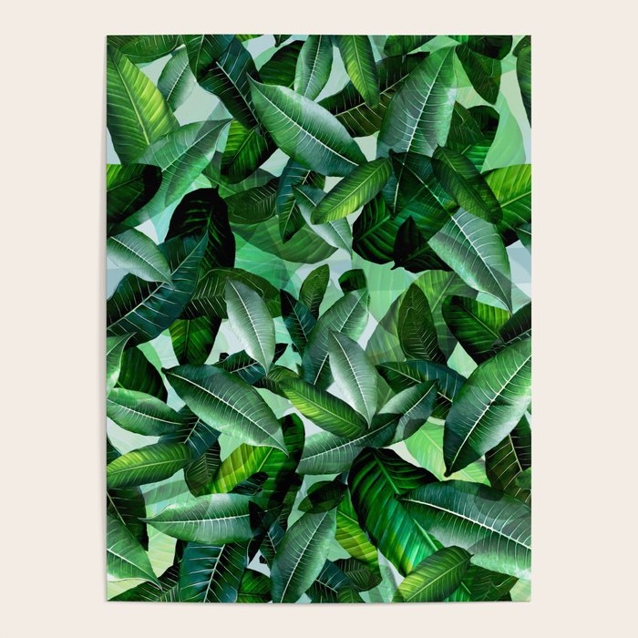 Banana palm leaf tropical jungle green Poster Gallery Image 1