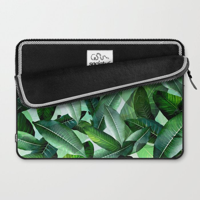 Banana palm leaf tropical jungle green Laptop Sleeve Gallery Image 2