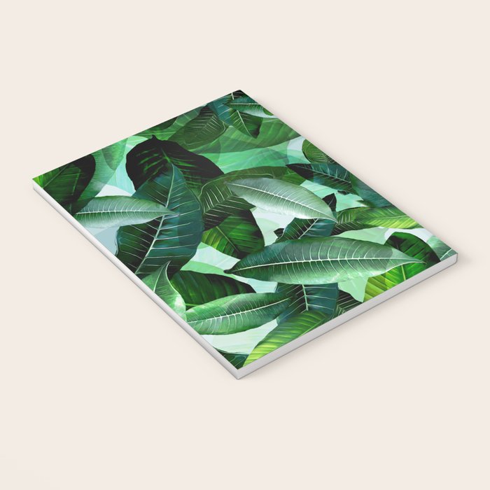 Banana palm leaf tropical jungle green Notebook Gallery Image 3