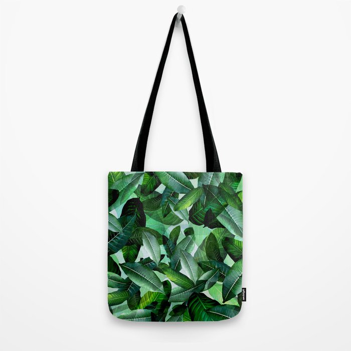 Banana palm leaf tropical jungle green Tote Bag Gallery Image 2