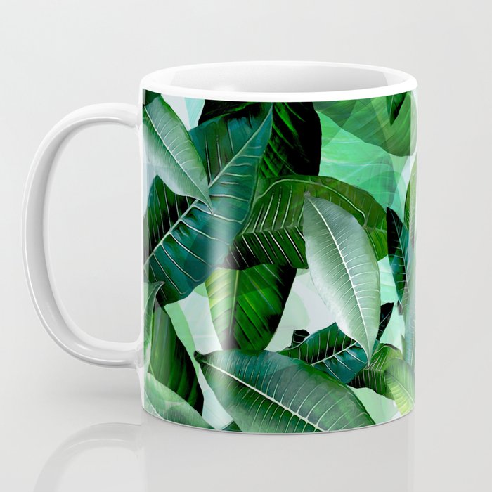 Banana palm leaf tropical jungle green Coffee Mug Gallery Image 3