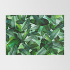 Banana palm leaf tropical jungle green Rug Gallery Image 2