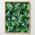 Banana palm leaf tropical jungle green Serving Tray Gallery Image 1