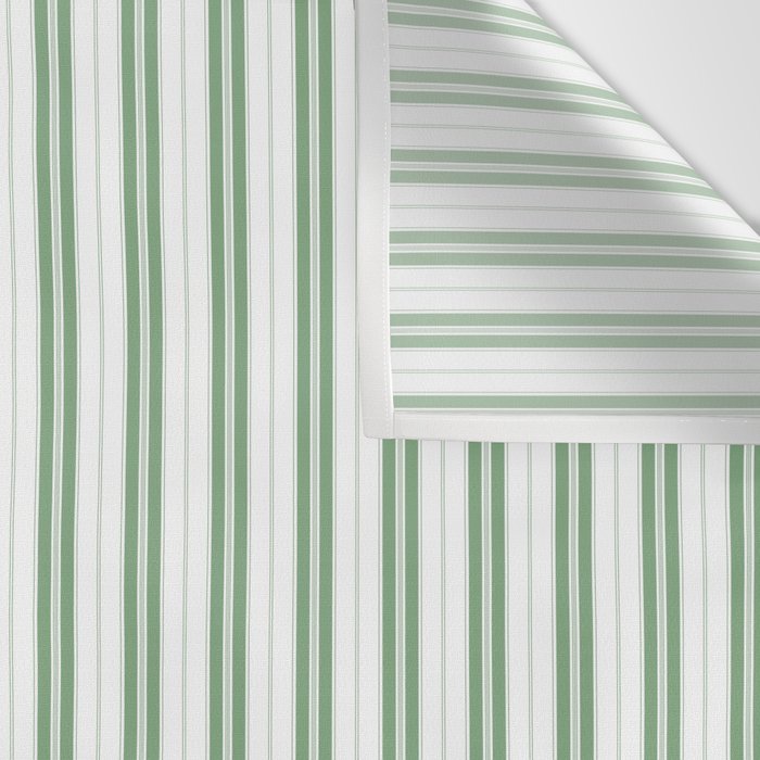 Fern Green and White Narrow Vertical Vintage Provincial French Chateau Ticking Stripe Wall Tapestry Gallery Image 3